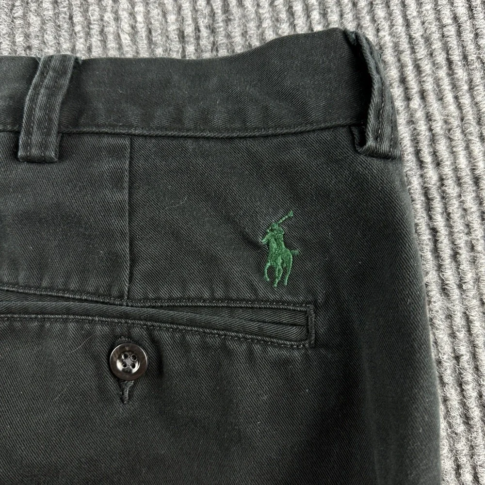 Polo Ralph Lauren Preston Pant Mens 40x30 Black Cotton Chino Straight Trousers